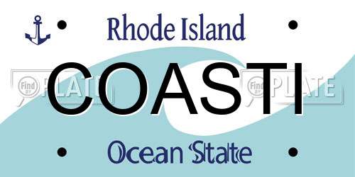 COASTI Rhode Island License Plate
