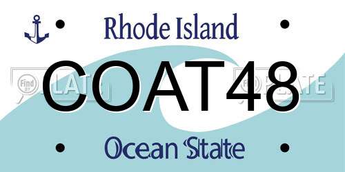 COAT48 Rhode Island License Plate