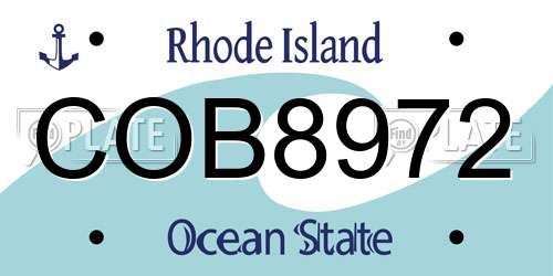 COB8972 Rhode Island License Plate