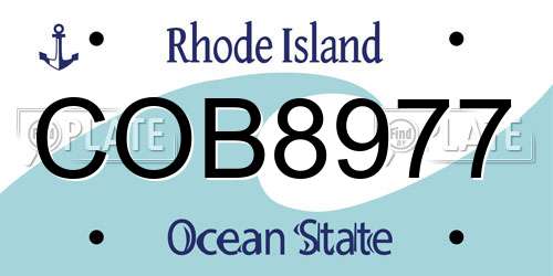COB8977 Rhode Island License Plate