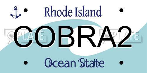 COBRA2 Rhode Island License Plate