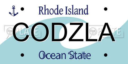 CODZLA Rhode Island License Plate