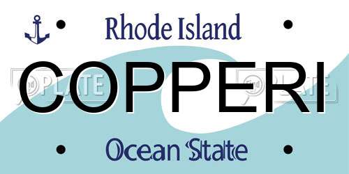 COPPERI Rhode Island License Plate