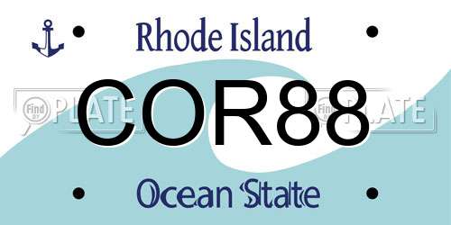 COR88 Rhode Island License Plate