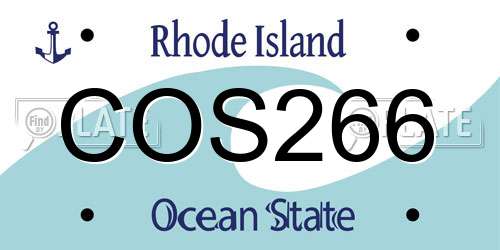 COS266 Rhode Island License Plate