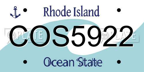 COS5922 Rhode Island License Plate