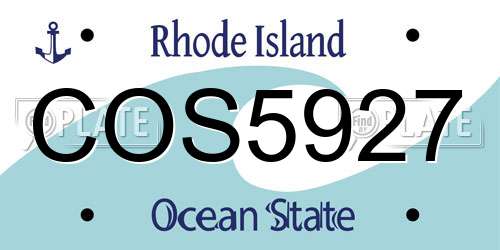 COS5927 Rhode Island License Plate