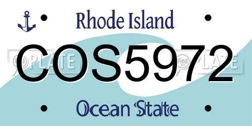 COS5972 Rhode Island License Plate