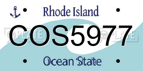 COS5977 Rhode Island License Plate