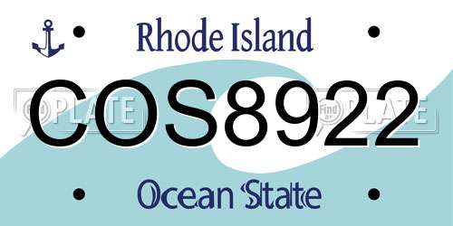 COS8922 Rhode Island License Plate