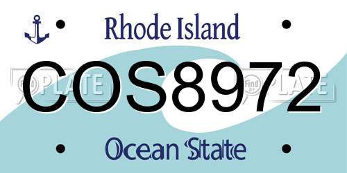 COS8972 Rhode Island License Plate