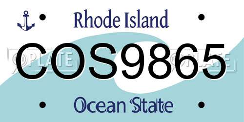 COS9865 Rhode Island License Plate