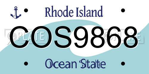 COS9868 Rhode Island License Plate