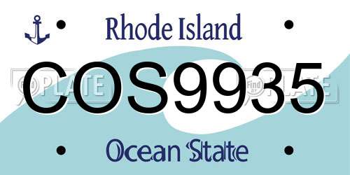COS9935 Rhode Island License Plate