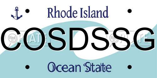 COSDSSG Rhode Island License Plate