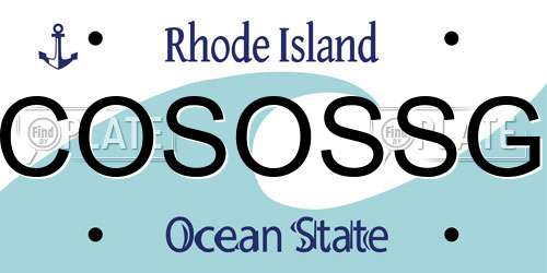COSOSSG Rhode Island License Plate