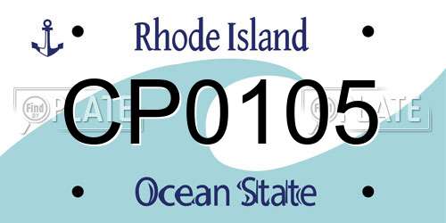 CP0105 Rhode Island License Plate