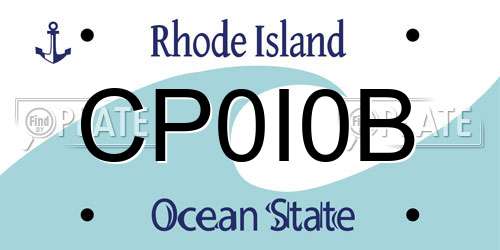 CP0I0B Rhode Island License Plate