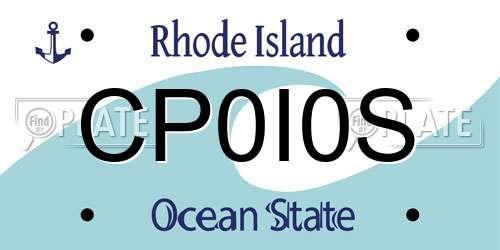 CP0I0S Rhode Island License Plate