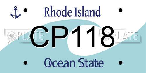 CP118 Rhode Island License Plate