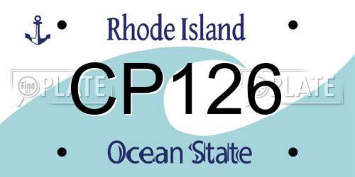 CP126 Rhode Island License Plate