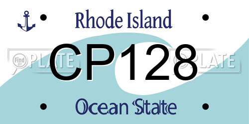 CP128 Rhode Island License Plate