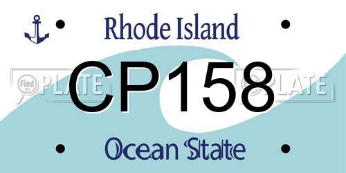 CP158 Rhode Island License Plate