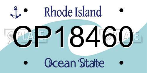 CP18460 Rhode Island License Plate