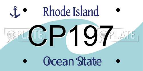 CP197 Rhode Island License Plate