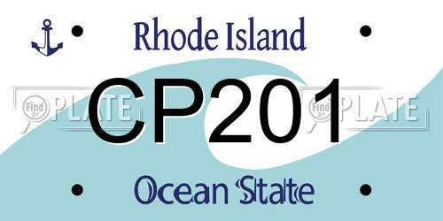 CP201 Rhode Island License Plate