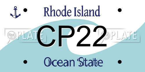 CP22 Rhode Island License Plate