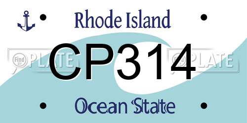 CP314 Rhode Island License Plate