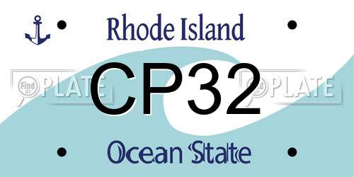 CP32 Rhode Island License Plate