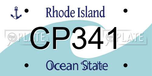 CP341 Rhode Island License Plate