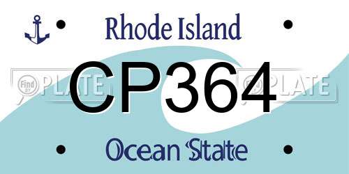 CP364 Rhode Island License Plate