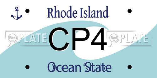 CP4 Rhode Island License Plate