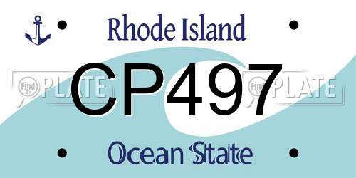 CP497 Rhode Island License Plate