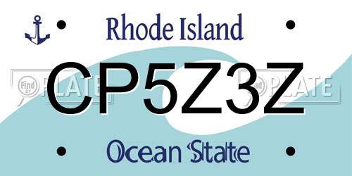 CP5Z3Z Rhode Island License Plate