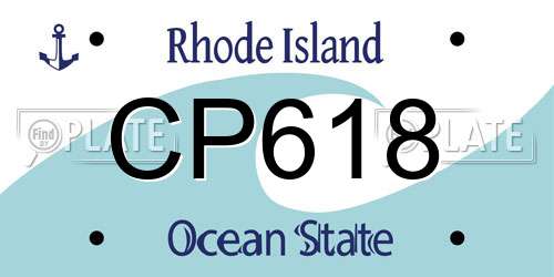CP618 Rhode Island License Plate