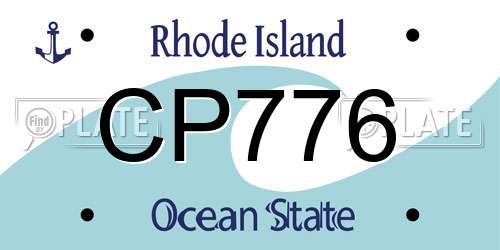 CP776 Rhode Island License Plate