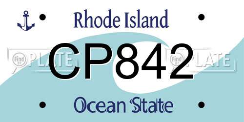CP842 Rhode Island License Plate