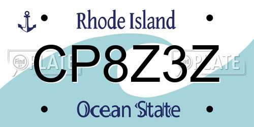 CP8Z3Z Rhode Island License Plate