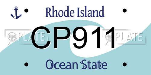 CP911 Rhode Island License Plate