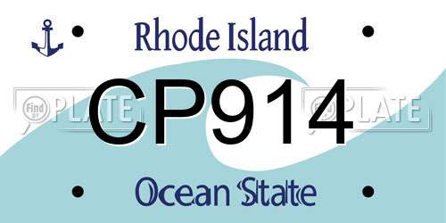 CP914 Rhode Island License Plate