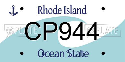 CP944 Rhode Island License Plate