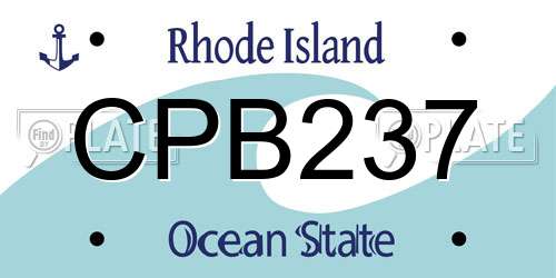 CPB237 Rhode Island License Plate