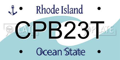 CPB23T Rhode Island License Plate