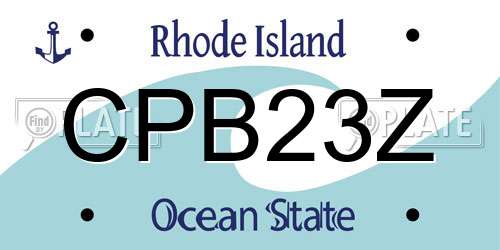CPB23Z Rhode Island License Plate