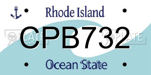 CPB732 Rhode Island License Plate