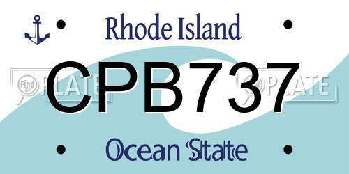 CPB737 Rhode Island License Plate